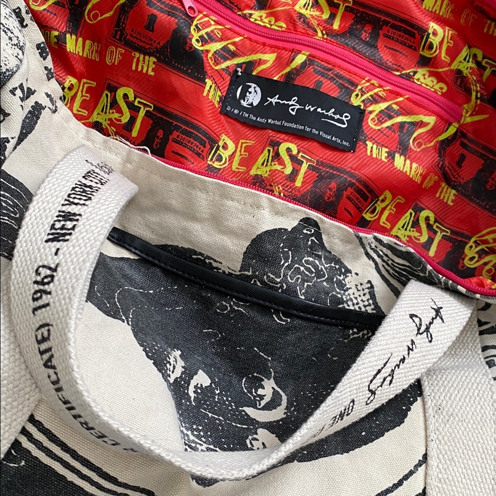 Andy Warhol Dollar Bill Duffel. White straps. - Picture 8 of 15